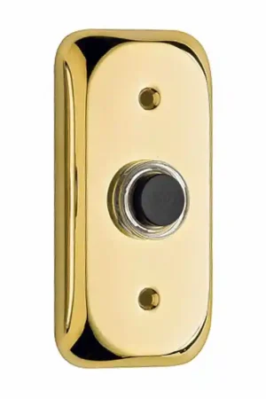 Voordeurbel 108 Mandelli rechthoekig 80x40 mm ongelakt messing Exclusieve Aanbieding