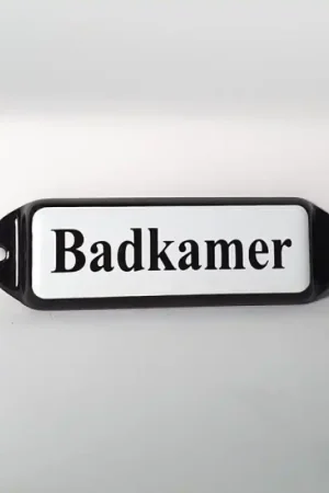 Seizoensaanbieding ‘Badkamer‘ deurbordje emaille model oor