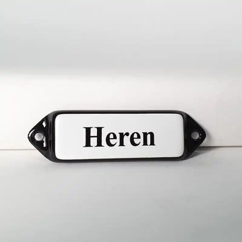 Uitverkoop ‘Herentoilet‘ toilet bordje emaille model oor