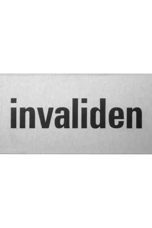 Aluminium deurbordje ‘Invaliden‘ rechthoekig Op = Op