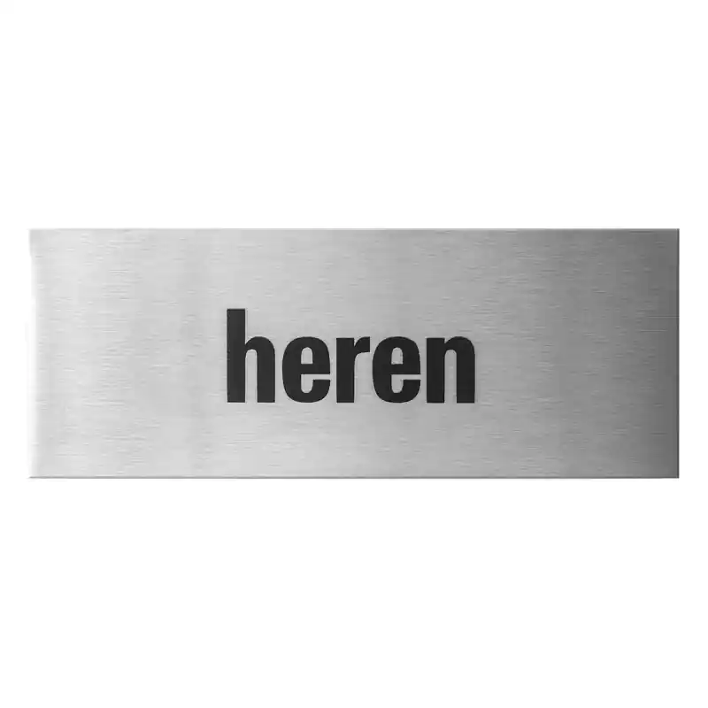 Goedkoop RVS deurbordje ‘Heren‘ rechthoekig