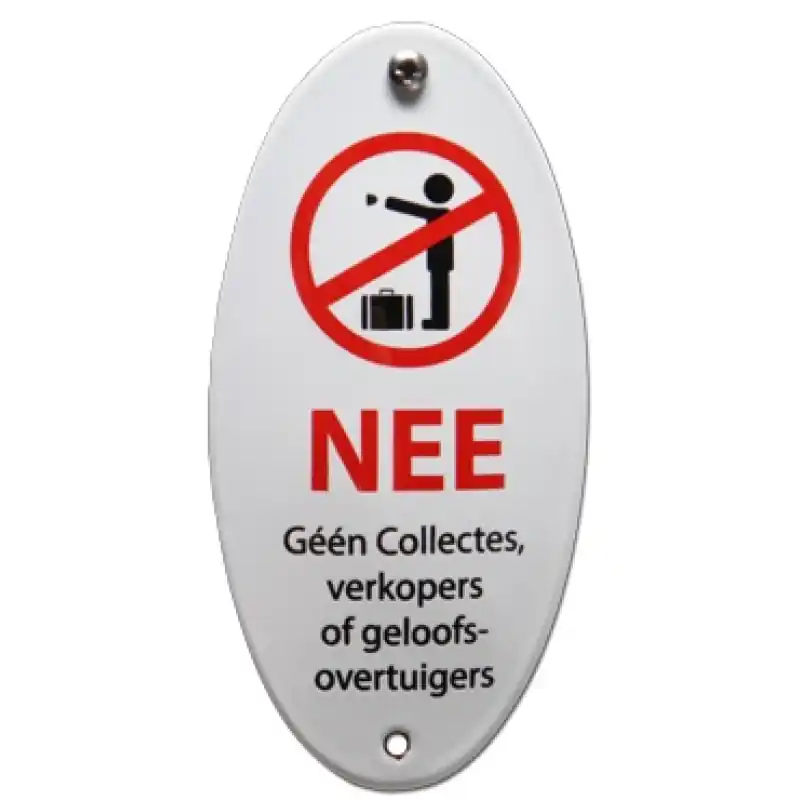BB-07 emaille anti-verkopersbord Bestel Nu
