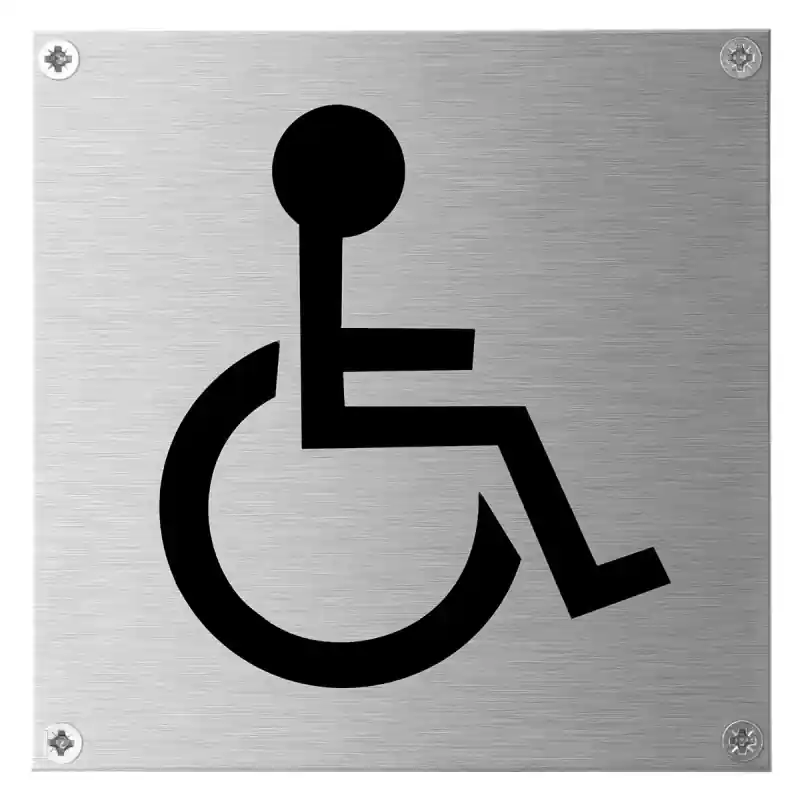 Pictogram ‘Mindervalide‘ toilet RVS vierkant Laatste Versie