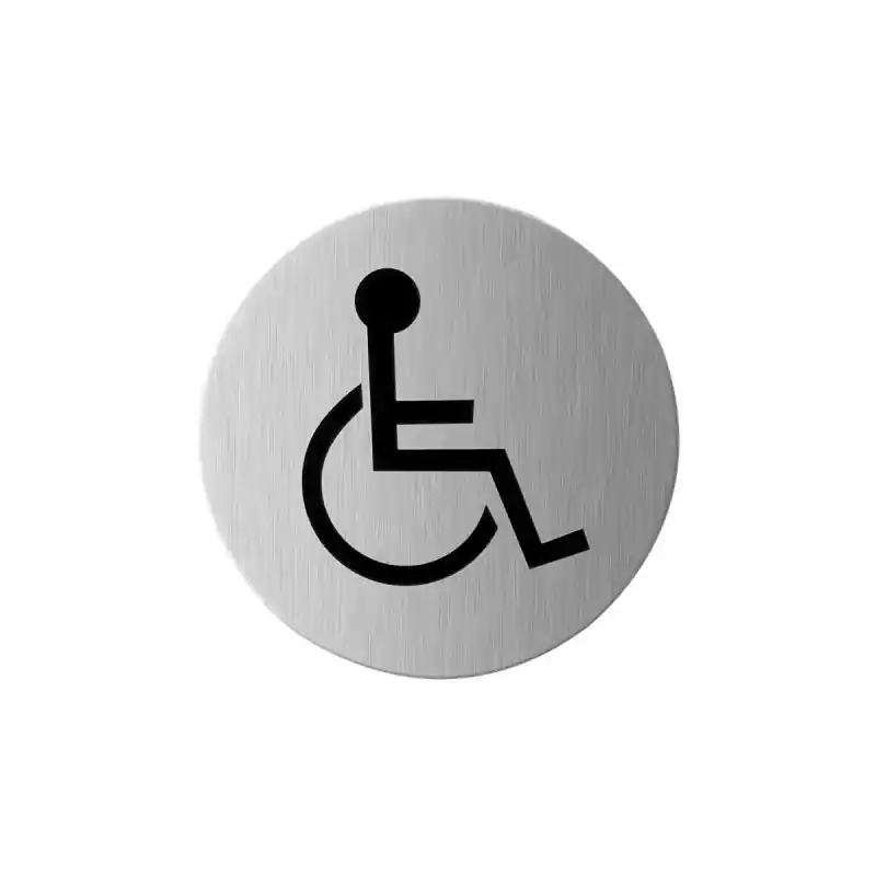 Pictogram ‘Mindervalide‘ toilet RVS rond 75 mm Beperkt Aanbod