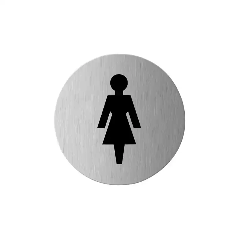 Pictogram ‘Damestoilet‘ RVS rond Rechtstreeks Van De Fabrikant