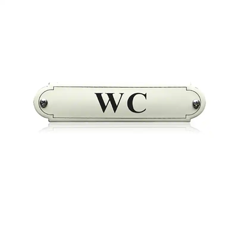 ‘WC‘ toilet bordje emaille gebold klassiek Aanbieding