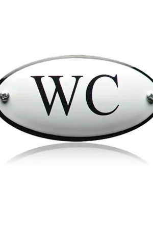 ‘WC‘ emaille toilet bordje ovaal Betrouwbaar