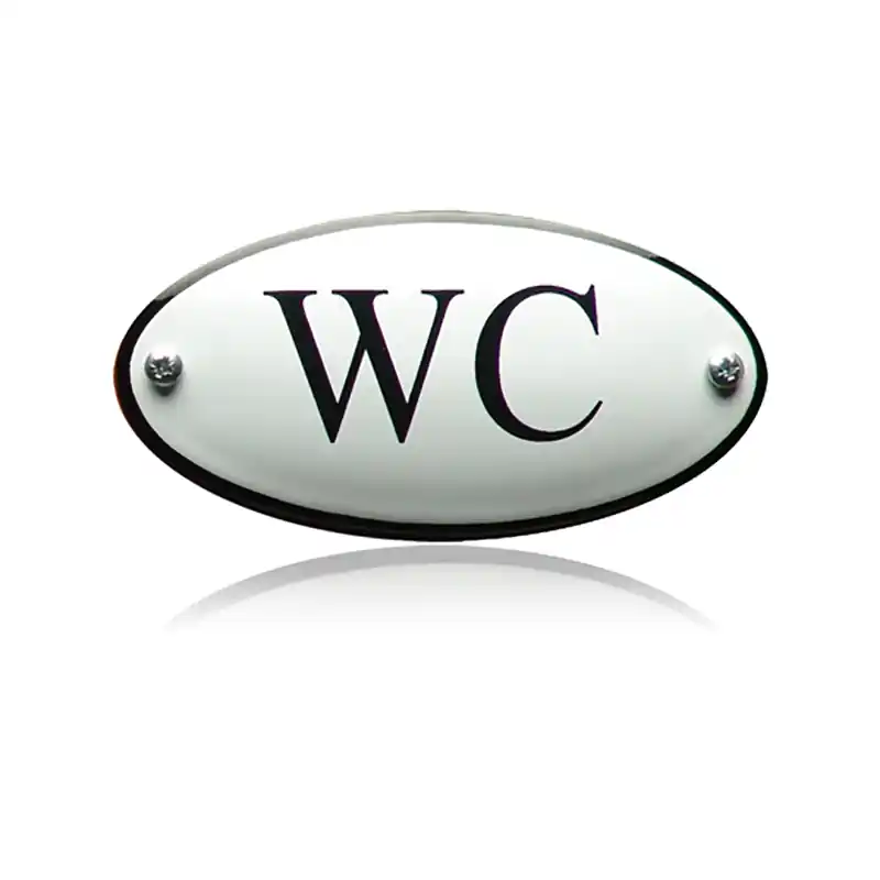 ‘WC‘ emaille toilet bordje ovaal Betrouwbaar
