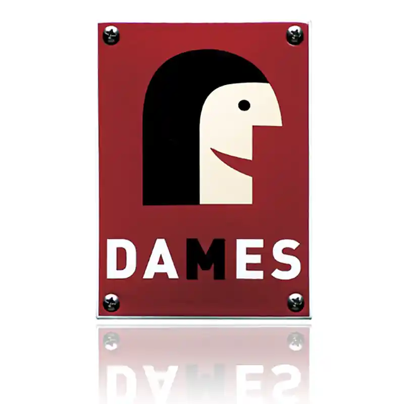 Snelle Levering WC-25 TopEmaille rood pictogram ‘Damestoilet‘ rechthoekig 100x140mm