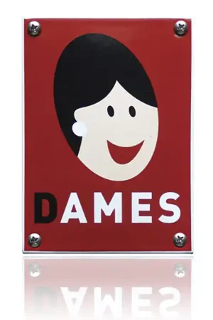Lage Prijs WC-23 TopEmaille rood pictogram ‘Damestoilet‘ 100x140mm