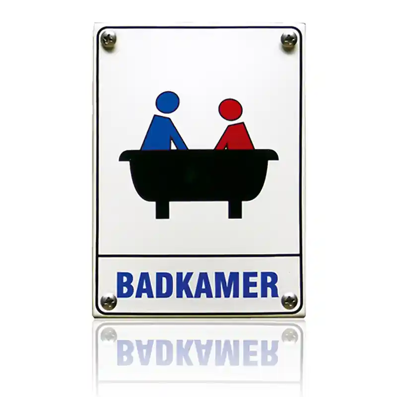 Direct Beschikbaar ‘Badkamer‘ emaille pictogram rechthoekig