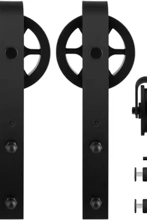 Hete Deal GPF0502.61G schuifdeurhanger set voor glazen schuifdeuren Teho zwart t.b.v. extra glazen deur