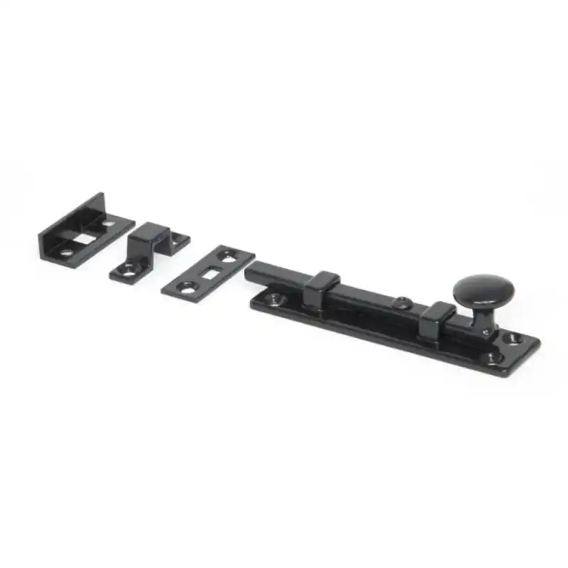 Wardlo deurschuif recht met knop 100x25mm smeedijzer zwart Uitverkoop