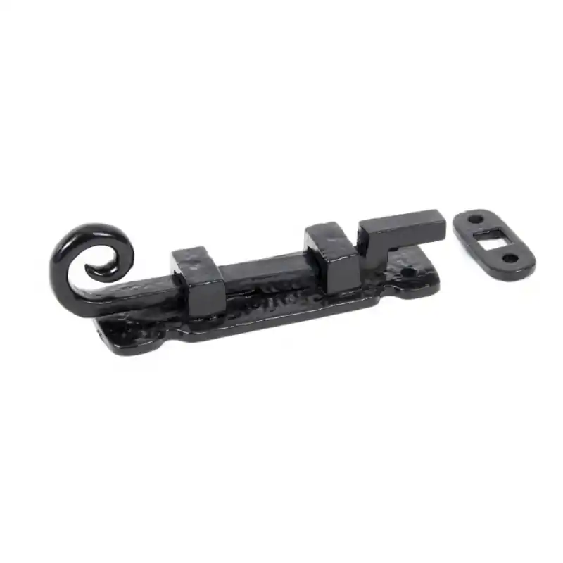 Merkproduct Wardlo deurschuif gebogen 88x28mm smeedijzer zwart