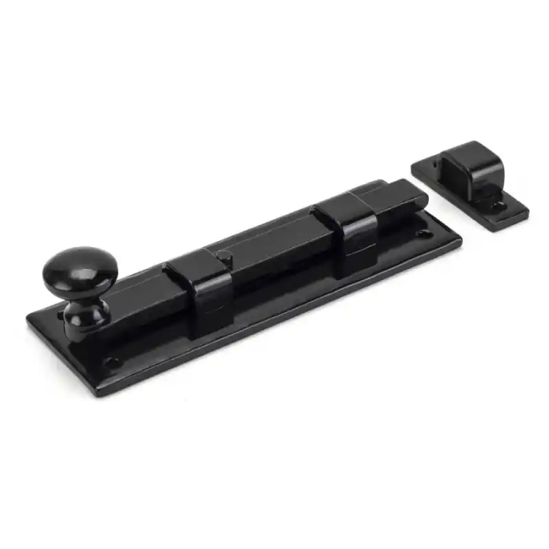 Wardlo deurschuif recht met knop 158x52mm smeedijzer zwart Hoge Kwaliteit