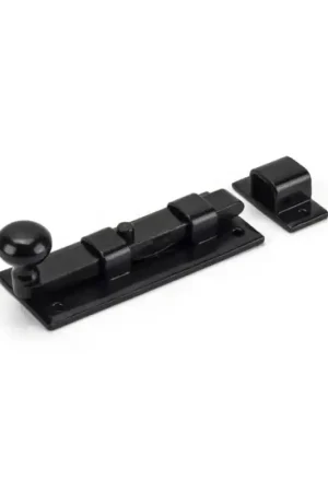 Flitsaanbieding Wardlo deurschuif recht met knop 91x36mm smeedijzer zwart