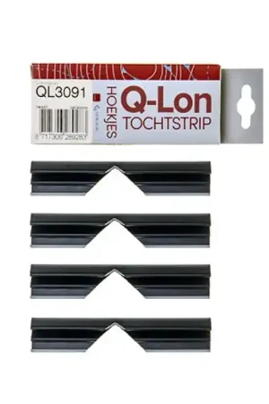 Q-Lon 3091 doos met vier hoekjes voor tochtstrip zwart Exclusieve Aanbieding