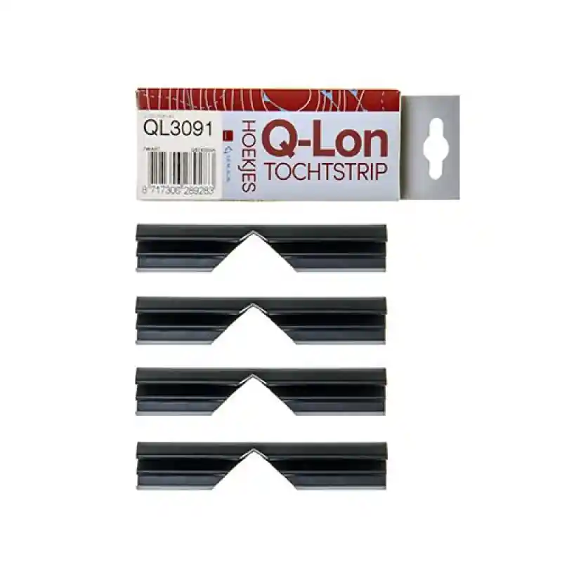 Q-Lon 3091 doos met vier hoekjes voor tochtstrip zwart Exclusieve Aanbieding