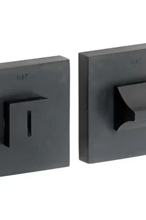 Lage Kosten M&T Toiletgarnituur Model 06 vierkant recht, mat zwart PVD, 54x54x10mm