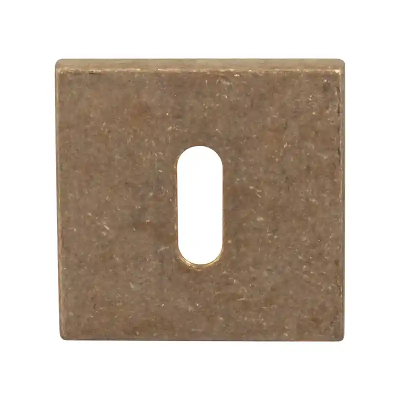 1291/B sleutelrozet 50x50x6mm messing getrommeld Uitverkoop