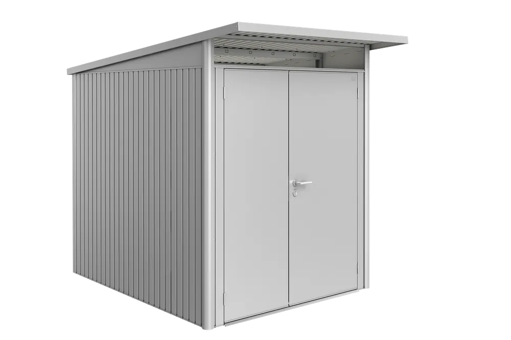 Biohort Berging Avantgarde Dubbele Deur Zilver 180 x 260 x 218 cm Snelle Levering
