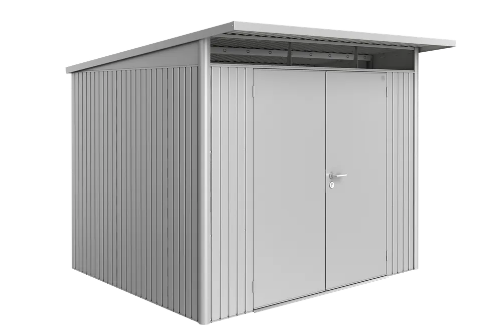 Express Levering Biohort Berging Avantgarde met Dubbele Deur Zilver 260 x 260 x 218 cm