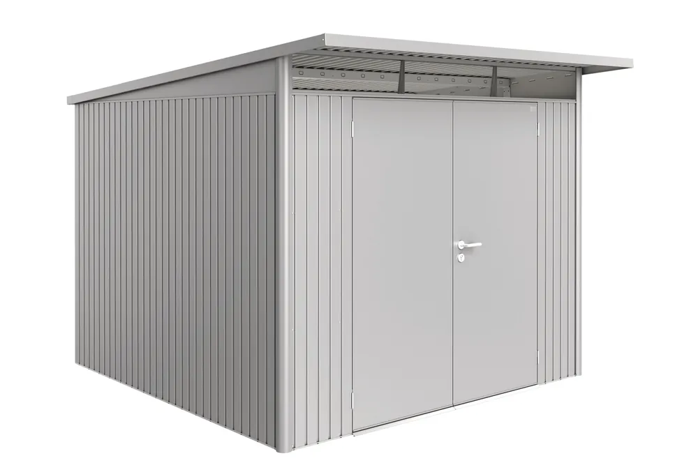 Biohort Berging Avantgarde met dubbele deur zilver 260 x 300 x 222 cm Beperkte Voorraad