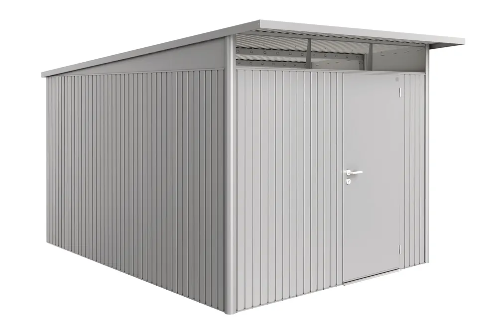 Biohort Berging Avantgarde Enkele Deur Zilver 260 x 380 x 222 cm Snelle Levering
