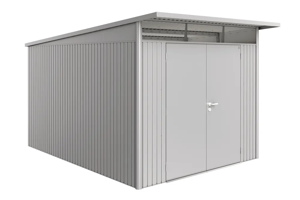 Premium Biohort Berging Avantgarde Dubbele Deur Zilver 260 x 380 x 218 cm
