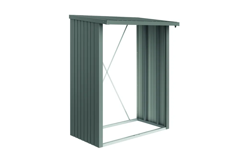 Goedkoop Biohort Houtopslag 150 Kwartsgrijs-Metallic 157 x 102 x 199 cm