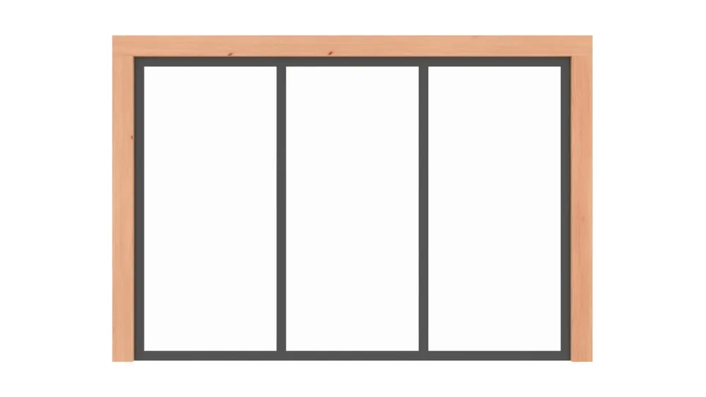Koop Online Vaste Glaswand Metallook 300 x 220 cm