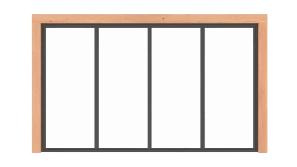 Rechtstreeks Van De Fabrikant Vaste Glaswand Metallook 350 x 220 cm
