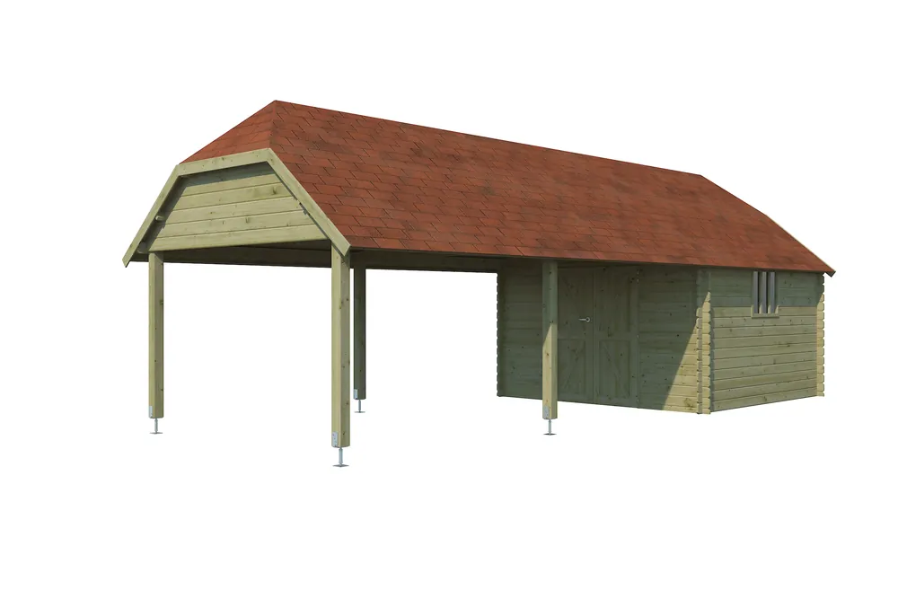 Speciale Aanbieding Woodlands Blokhut Oxford XXL Groen Geïmpregneerd 355 x 940 cm