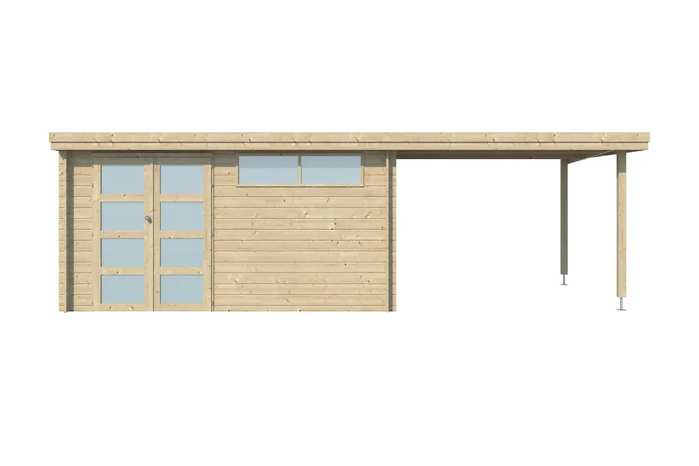 Fabrieksprijs Woodlands Blokhut Oregon met Overkapping 715 x 295 cm
