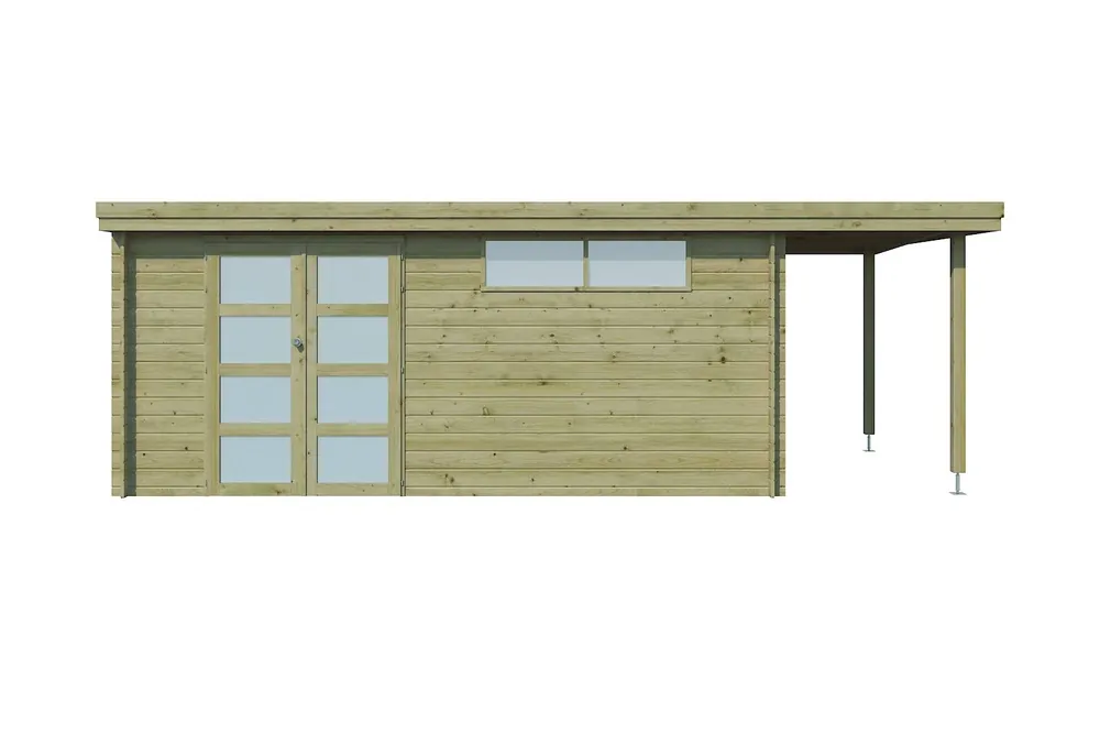 Meest Verkocht Woodlands Blokhut Oregon met Overkapping Geïmpregneerd 655 x 295 cm