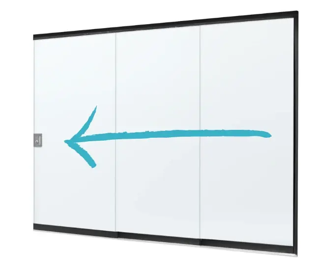 Flitsaanbieding Glazen Schuifwand Vaste Handgreep Links 276 x 224 cm