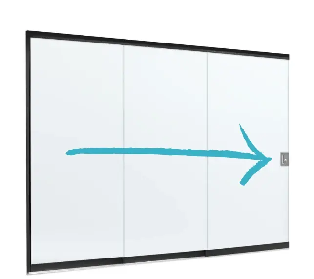 Glazen Schuifwand Basismodel Vaste Handgreep Rechts 276 x 224 cm Alleen Vandaag