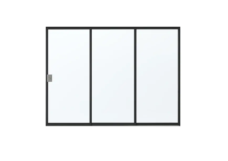 Op = Op Glazen Schuifwand Zijwand Vaste Handgreep Links - 226 x 224 cm