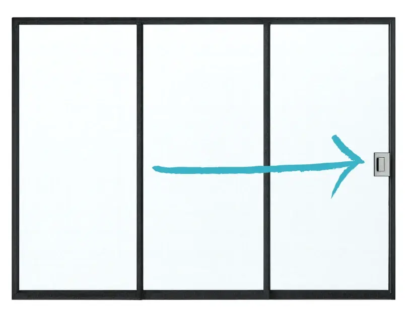 Koopje Glazen Schuifwand Zijwand Vaste Handgreep Rechts - 226 x 224 cm