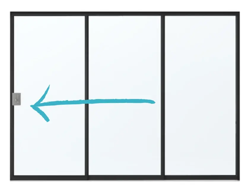 Direct Verzonden Glazen Schuifwand Zijwand Vaste Handgreep Links - 262 x 224 cm