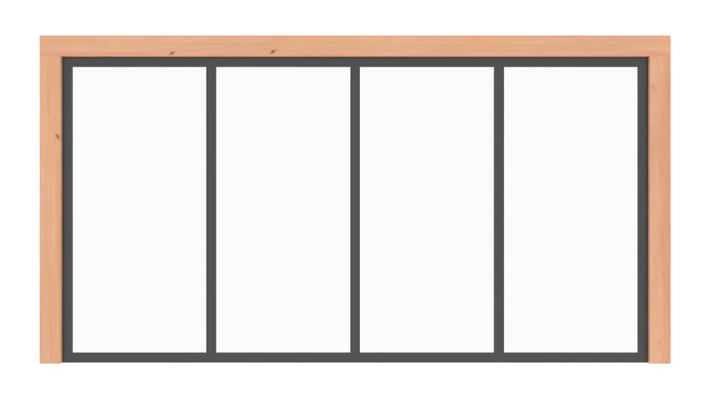 Vaste Glaswand Metallook 400 x 220 cm Uitverkoop