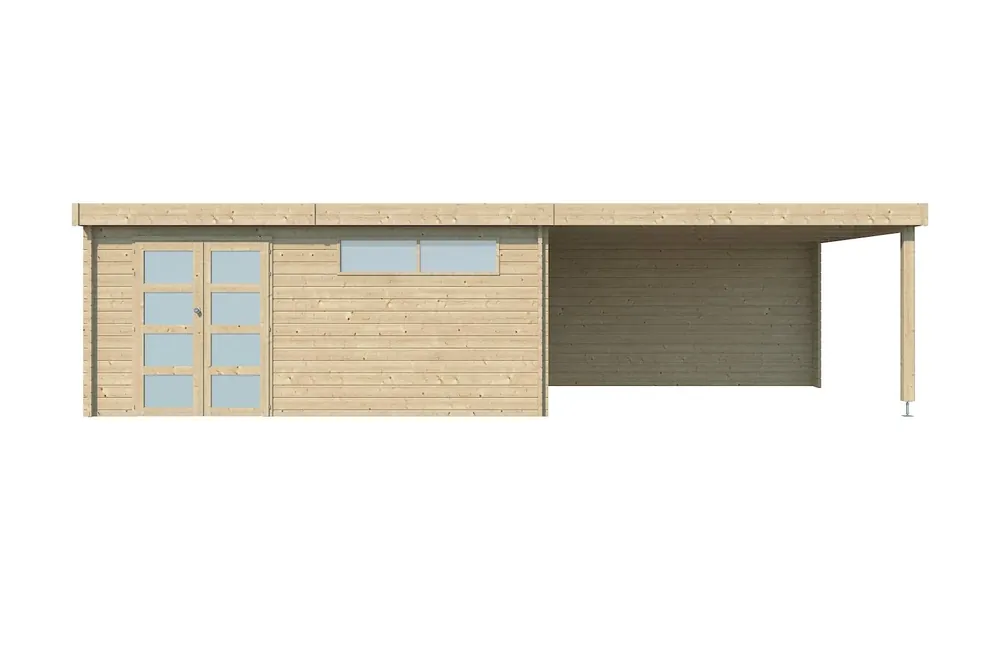 Woodlands Blokhut Modern met Overkapping 905 x 385 cm Betaalbaar