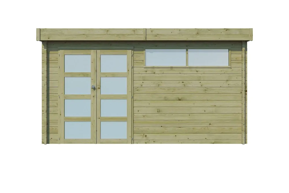 Woodlands Blokhut Modern met Dakisolatie, Geïmpregneerd 415 x 385 cm Exclusieve Aanbieding