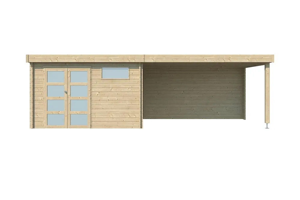 Woodlands Blokhut Modern met Overkapping - 755 x 295 cm Betrouwbaar