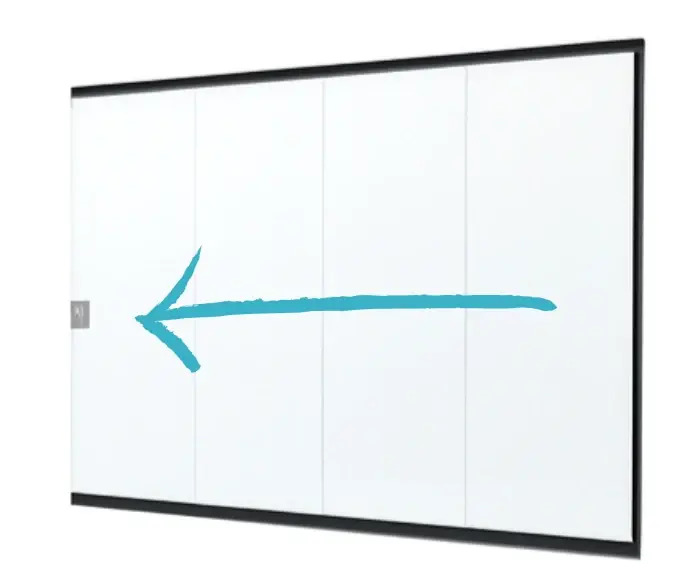 Glazen Schuifwand Vaste Handgreep Links 362 x 224 cm Koop Vandaag