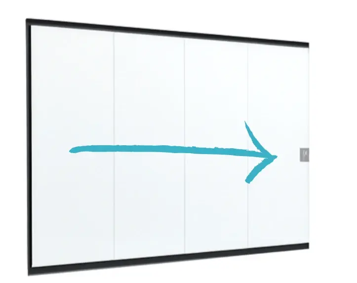 Premium Glazen Schuifwand Vaste Handgreep Rechts 372 x 224 cm