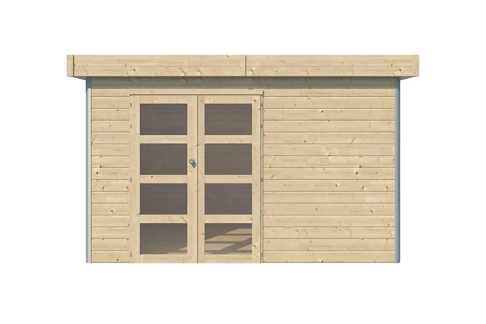 Woodlands Blokhut Misaka met Aluminium Hoekprofiel 355 x 295 cm Flitsaanbieding