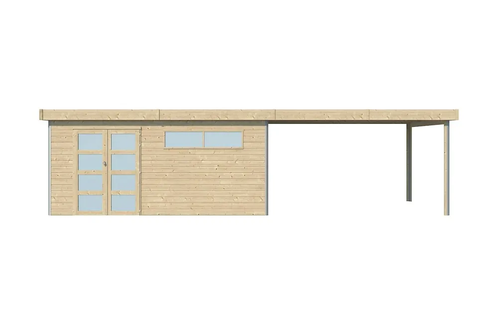Woodlands Blokhut Kasuko met Overkapping en Dakisolatie 885 x 295 cm Goedkoop