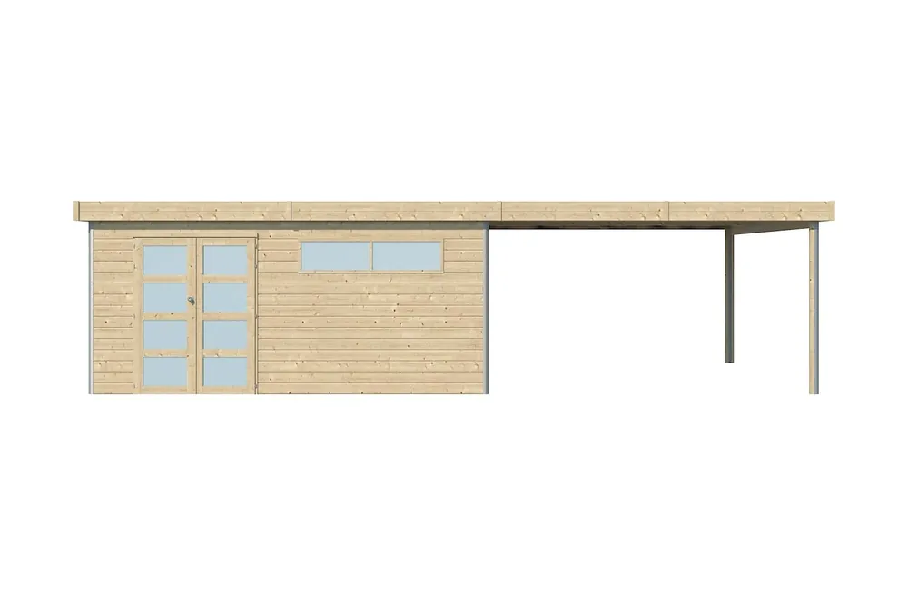 Woodlands Blokhut Kasuko met Overkapping en Dakisolatie 885 x 385 cm Lage Prijs