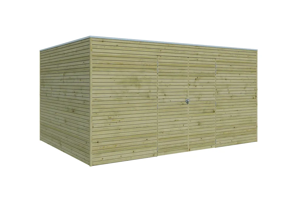 Woodlands Blokhut QBH2 Groen Geïmpregneerd 420 x 300 cm Hoge Kwaliteit